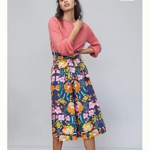 NWT Anthropologie Corey Lynn Calter XS Flowered Paper bag Midi Skirt Pockets